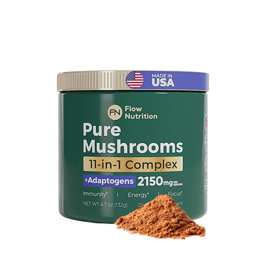 Mushroom Powder Mushroom Blend - Organic Mushroom Powder for Coffee - Smoothies Drink Mix Adaptogenic Mushrooms Supplement Powder Extract Functional Mushrooms Complex Powder for Focus & Energy