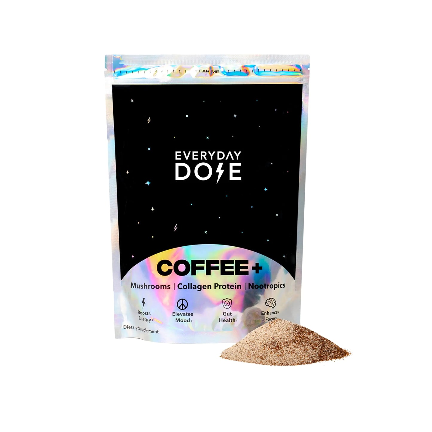 The Mushroom Latte by Everyday Dose | Organic Coffee Extract with Grass-Fed Collagen Lions Mane Chaga L-Theanine (Suntheanine Brand) for better Focus Energy Digestion and Immunity | 30 Servings