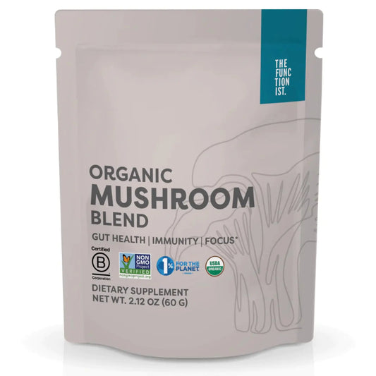 The Functionist Organic Mushroom Blend | Organic Mushroom Supplement Powder | 10 Mushroom Mix | Powerful Gut Energy Mushroom Complex | Premium Mushroom Drink Powder - Vegan Kosher 2.12 Oz