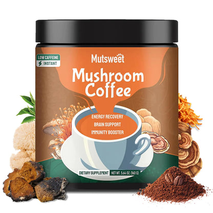 Mutsweet Mushroom Coffee Decaf – 13-in-1 Blend with Lion’s Mane, Reishi, Chaga & Cordyceps, 40 Servings